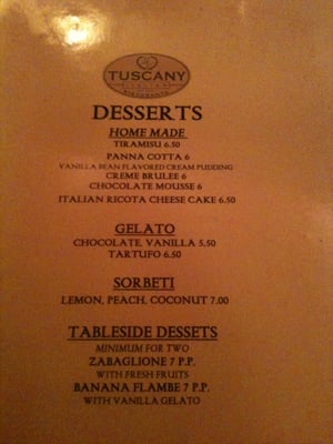 Menu photo 8 BV Tuscany Italian Restaurant Teaneck, NJ