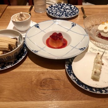 Del Mar - Flan with strawberries was amazing but the churros were a disappointment. - Spanish Near Me - Washington, DC, District of Columbia