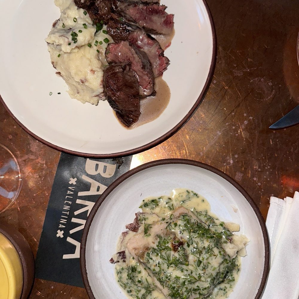 Valentina - Entrees: the fish & potatoes, the steak & potatoes - Seafood Near Me - Encinitas, California Valentina - Entrees: the fish & potatoes, the steak & potatoes - Seafood Near Me - Encinitas, California