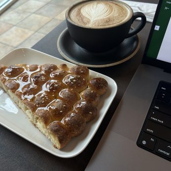 Qamaria Coffee - Matcha Latte  Honeycomb Pastry - Coffee & Tea Near Me - Commerce Township, Michigan