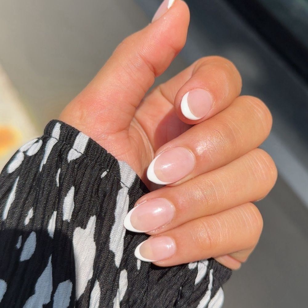 Hollywood Nail & Spa - French tip almond with clean cuticles - Nail Salons Near Me - Brooklyn, New York Hollywood Nail & Spa - French tip almond with clean cuticles - Nail Salons Near Me - Brooklyn, New York
