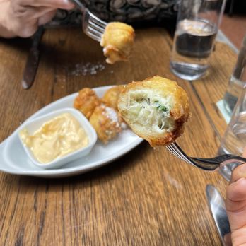 The Grey - Crab beignet - New American Near Me - Savannah, Georgia The Grey - Crab beignet - New American Near Me - Savannah, Georgia