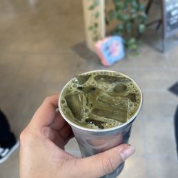 mint chocolate matcha latte mint chocolate matcha latte