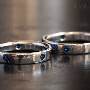 New York Wedding Ring - Flush-set sapphire wedding rings - Arts & Crafts Near Me New York Wedding Ring - Flush-set sapphire wedding rings - Arts & Crafts Near Me