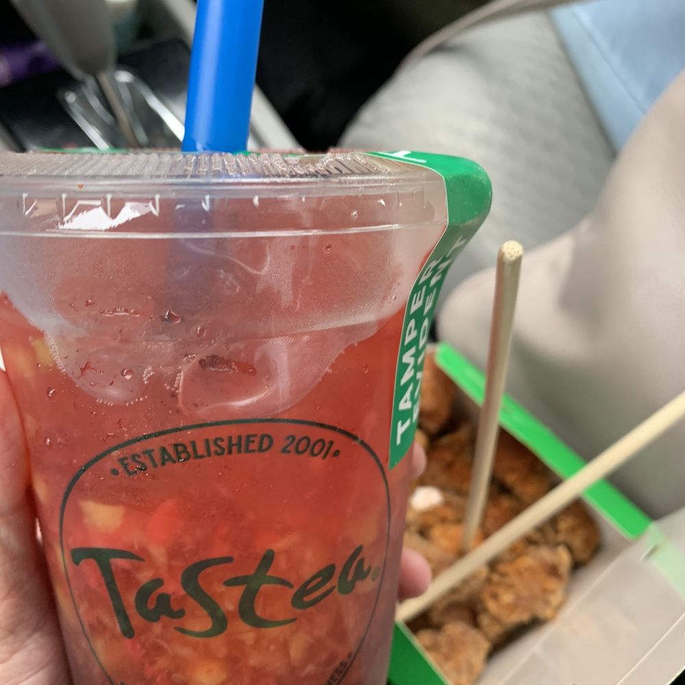 Tastea - peach me sweetea and karate chicken - Bubble Tea Near Me - Riverside, California Tastea - peach me sweetea and karate chicken - Bubble Tea Near Me - Riverside, California