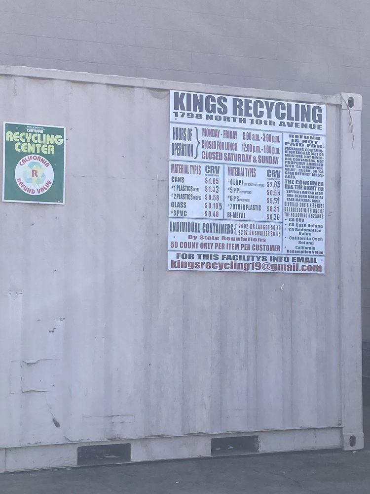 RECYCLING CENTER Updated October 2024 1798 N 10th Ave, Hanford