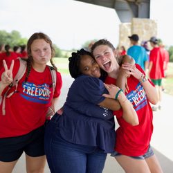 Camp Blessing Texas - These friends JUST MET for the first time at Camp Blessing  (a Christian special needs summer camp since 2006)!