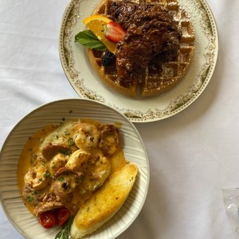 Founders Restaurant - Shrimp n Grits and maple glazed Texas Pete chicken n waffles. Both DELICIOUS - Cocktail Bars Near Me - Winston-Salem, North Carolina Founders Restaurant - Shrimp n Grits and maple glazed Texas Pete chicken n waffles. Both DELICIOUS - Cocktail Bars Near Me - Winston-Salem, North Carolina