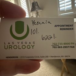 Las Vegas Urology - Business card.