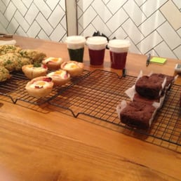 Tasty morning delights displayed as you walk in