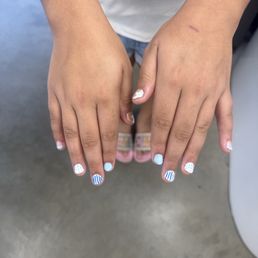 Amazing job with my 11 year old's nails. She was able to get the exact design she wanted despite the little nail beds . Amazing job with my 11 year old's nails. She was able to get the exact design she wanted despite the little nail beds .
