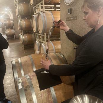 Robert Hall Winery - Again, amazing Kelly doing a barrel tasting - Wine Tasting Room Near Me - Paso Robles, California