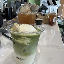 melon matcha latte