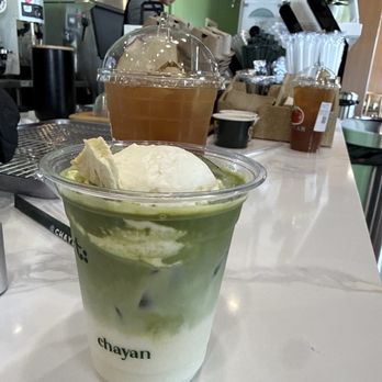 Chayan 茶宴 - melon matcha latte - Bubble Tea Near Me - Bellevue, Washington