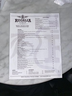 Menu photo 4 Regalia Chicago, IL Menu photo 4 Regalia Chicago, IL
