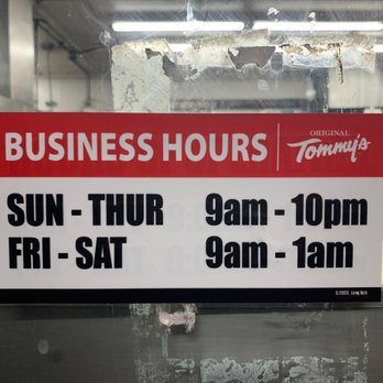 Original Tommy's - Restaurant hours - Burgers Near Me - Long Beach, California Original Tommy's - Restaurant hours - Burgers Near Me - Long Beach, California
