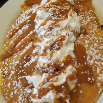 Lenora's Cafe - Granolacoco pancakes - pancake + granola + coconut + dulce de Leche + whipped cream  I dream of this pancake - Breakfast & Brunch Near Me - Keyport, New Jersey
