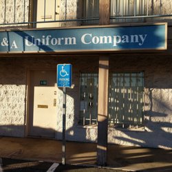 A & A Uniform Company - Front, adjacent to other businesses