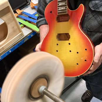 Bluesman Vintage Guitars - John Scott buffing the finish on a new Bluesman Cutlass - Musical Instruments & Teachers Near Me - Spring Hill, Tennessee Bluesman Vintage Guitars - John Scott buffing the finish on a new Bluesman Cutlass - Musical Instruments & Teachers Near Me - Spring Hill, Tennessee