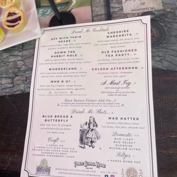 Public School House - Drink Menu - Alice In Wonderland - Venues & Event Spaces Near Me - Cottleville, Missouri