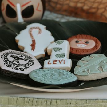 Sweet T's - a plate of decorated cookies - Custom Cakes Near Me