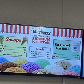 Mayberry Premium Ice-Cream - Menu - Ice Cream & Frozen Yogurt Near Me - Salisbury, North Carolina Mayberry Premium Ice-Cream - Menu - Ice Cream & Frozen Yogurt Near Me - Salisbury, North Carolina