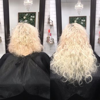 Janelle Danbe - Curly hair extensions on platinum hair - Hair Extensions Near Me - Newport Beach, California Janelle Danbe - Curly hair extensions on platinum hair - Hair Extensions Near Me - Newport Beach, California