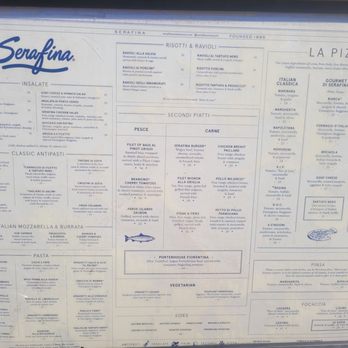 Serafina Tribeca - Menu posted outside - Bars Near Me - New York, New York