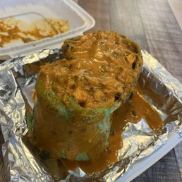 Wet tikka masala burrito Wet tikka masala burrito