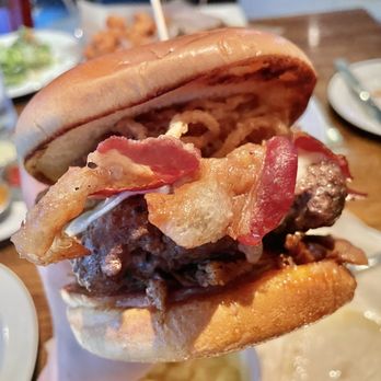 Hopvine Brewing Company - About to bite into this burger! - New American Near Me - Aurora, Illinois