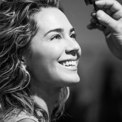 Center Aesthetic & Dermatology - Our beautiful patient, getting camera ready.