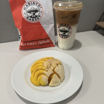 Mariachi Bakery - Banana Cream Concha and Spanish Iced Latte - Coffee & Tea Near Me - Pico Rivera, California Mariachi Bakery - Banana Cream Concha and Spanish Iced Latte - Coffee & Tea Near Me - Pico Rivera, California