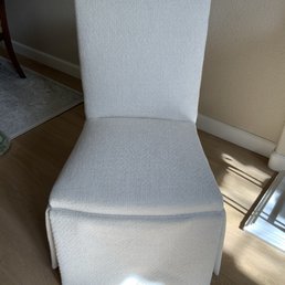 View of parsons chair upholstered