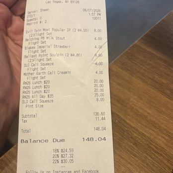 Slater's 50/50 - Our bill for 4 - Burgers Near Me - Las Vegas, Nevada