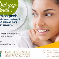 Lupo Center for Aesthetic and General Dermatology - Want to learn more about how chemical peels can improve the look and feel of your skin? Contact us today at 504-777-3047. #DrLupo #Skin