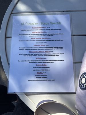 Menu photo 1 El Toreador Restaurant San Francisco, CA Menu photo 1 El Toreador Restaurant San Francisco, CA