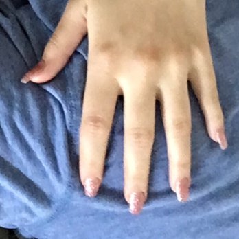 Divine Nails & Spa - Pink sparkle acrylics coffins style. - Nail Salons Near Me - Lathrop, California