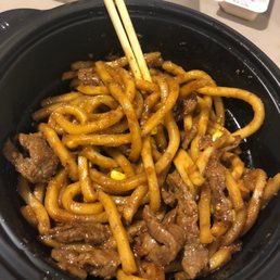 Japanese pan noodles with corn and steak absolutely amazing!!!
