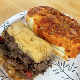 Cheesesteak and the Chicken Vodka Parm that looked nothing like the IG picture . Cheesesteak and the Chicken Vodka Parm that looked nothing like the IG picture .