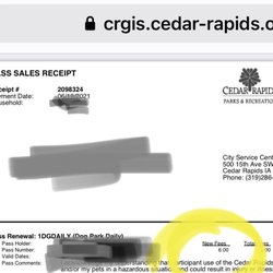 Cheyenne Off-Leash Dog Park - Cheyenne Dog Park fees paid. June 2019. The second time is easier, it remembers your dogs rabies number.