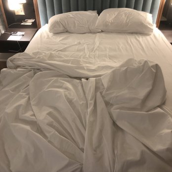 The Langford Hotel - Bed with no sheet or comforter - Hotels Near Me - Miami, Florida
