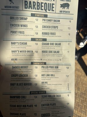 Menu photo 2 Baby Blues BBQ San Francisco, CA Menu photo 2 Baby Blues BBQ San Francisco, CA