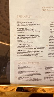 Menu photo 6 Cafe Lola Las Vegas, NV
