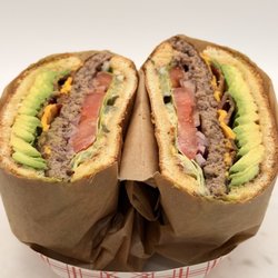 Everest Burgers - Avocado Bacon Cheeseburger. Charburger.