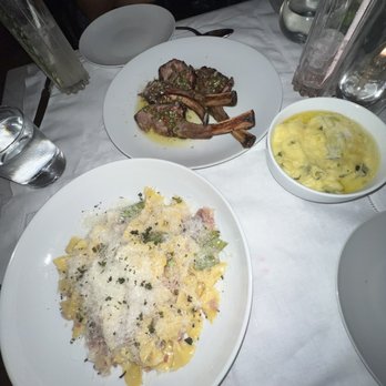 Cara Restaurant - We had the farfelle (not sure if I spelled it right) and lamb chops. So good!! - New American Near Me - Los Angeles, California