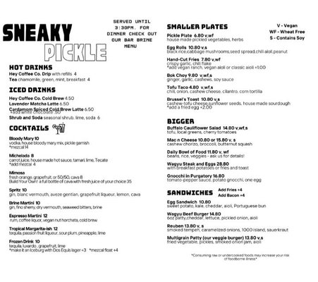Menu photo 2 Sneaky Pickle - Bar Brine New Orleans, LA