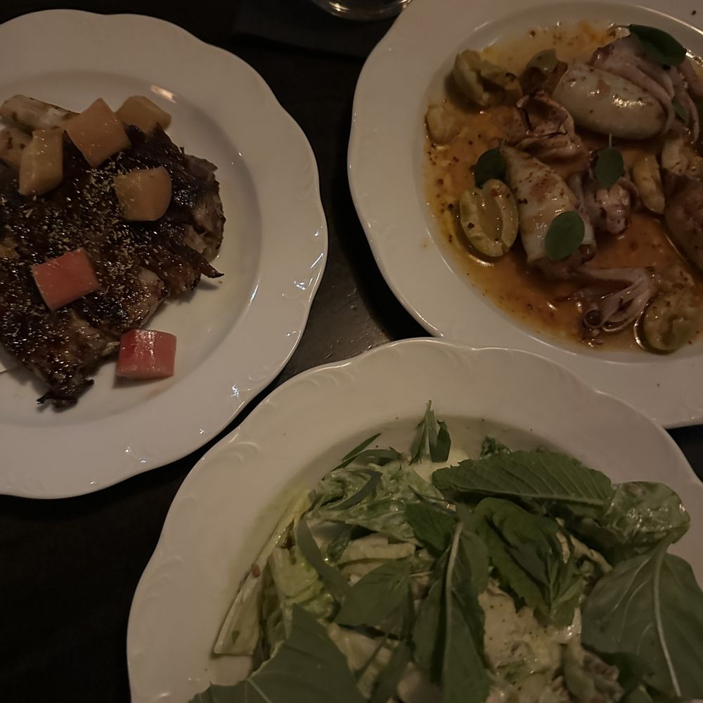 My Loup - Lamb ribs, squid chorizo, chopped salad - American Near Me - Philadelphia, Pennsylvania My Loup - Lamb ribs, squid chorizo, chopped salad - American Near Me - Philadelphia, Pennsylvania