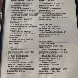 Beer list part 1