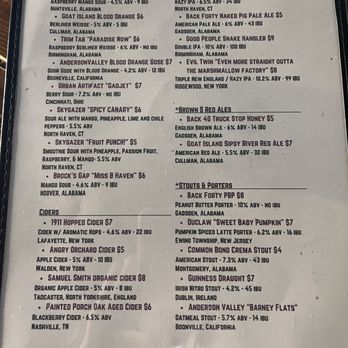 Blackstone Pub & Eatery - Beer list part 1 - Pubs Near Me - Gadsden, Alabama