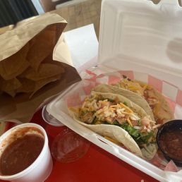 Chicken Avocado Tacos w/ chips and salsa Chicken Avocado Tacos w/ chips and salsa